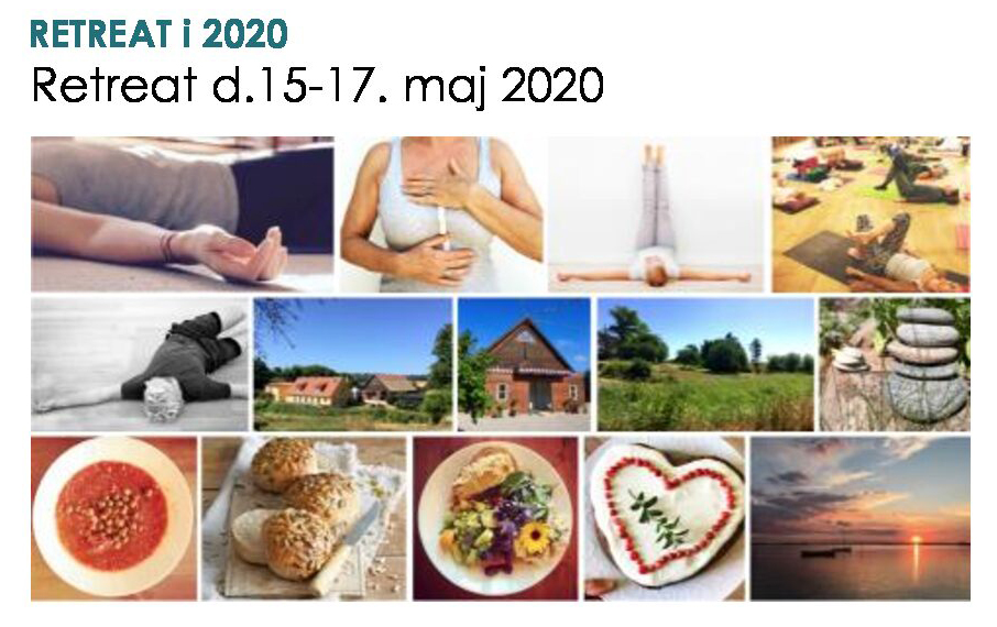 RETREAT-i-2020-pdf FORÅRSRETREAT 2020 At leve med et åbent hjerte i en foranderlig verden. Livet er jo en blanding af alle mulige situationer, møder, relationer og vores reaktioner herpå, som vi nogle gange opfatter behagelige, rare og smukke og andre gange ubehagelige og lidelsesfulde. Og begge dele byder sig til hele tiden. Sådan er livet – det er vores fælles grundvilkår. Kan vi gøre noget ved det? Næh, men vi kan altid gøre noget ved den måde, vi forholder os til vores oplevelse. Dette forårsretreat byder på oplæg, små øvelser og masser af yoga, der alt sammen kan træne dig i at ændre forholdet til det, du oplever. Herved vises vej til at leve med større lethed og mindre smerte i mødet med det, der er svært. Du vil få redskaber med dig, som du kan træne i og bruge, når du hjemme i din hverdag. Fredag 15. maj 2020 Kl. 14.00-15.00: Ankomst/ lande på Gomde Kl. 15.00-15.30: te/kaffe & boller Kl. 15.30-16.00: Rundvisning Kl. 16.00 -16.30: Yoga Kl. 16.30-17.00: Intro til weekenden Kl. 17.00-18.00: Undervisning med oplæg og øvelser Kl. 18.00-19.00: Aftensmad Kl. 20.00-21.30: Restorativ yoga Kl. 21.30: te og aftensnack Kl.22: Godnat. Lørdag 16. maj 2020 Kl. 6.45: morgensnack og te til morgensultne Kl. 7.00-7.30: Morgenmeditation Kl. 7.30-8.30: Morgenyoga Kl. 8.40-9.15: Morgenmad Kl. 10.00-12.15 Undervisning med oplæg og øvelser Kl. 12.30-13.15 Frokost Kl. 15.00-17.00: Yoga Kl. 17.00-17.30: Pause Kl. 17.30-18.30: Undervisning med oplæg og øvelser Kl. 18.30-19.15 : Aftensmad Kl. 20.00-21.30: Yoga Kl. 21.30-22.30: Bål Kl. 22.30. Godnat Søndag d. 17. maj Kl. 6.45: morgensnack og te til morgensultne Kl. 7.00-7.30: Morgenmeditation Kl. 7.30-8.30: Morgenyoga Kl. 8.40-9.15: Morgenmad Kl. 10.00-12.15 Undervisning og afslutning. Kl. 12.30-13.15 Frokost Kl. 13.15 Afsked